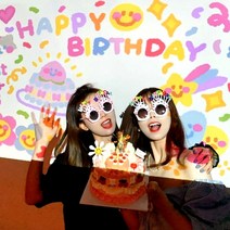 생일미니빔프로젝터 필름칩 생일 축하 빔 파티 미니빔, 본품X_33블루핑크