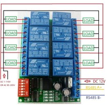 12V 8-channel RS485 relay Modbus RTU protocol Serial port remote control switch PLC board, 한개옵션0