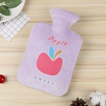 에이와이 과일 보온 커버 세트 물난로 캠핑 온수주머니 핫팩 찜질팩, 보라-사과2000ml