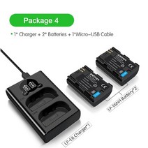 2350mah lp-e6nh canon eos r r5 r6 60d 70d 80d 90d 5d iv 5ds r 7d 마크 카메라듀얼 충전기 포함용 lp-e6n lp-e6 배터리, 협력사, 2개 및 충전기