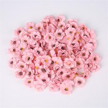 플라워 월 드라이 미니 데이지 장식 꽃 인공 실크 파티 웨딩 홈 벽 바느질 액세서리 개, dark pink flower+30pcs