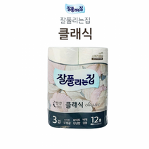 L9769F 먼지없는 두루말이 두루마리휴지 롤 물에잘녹는 두루마리화장지, 잘풀리는집 클래식12롤 화장지