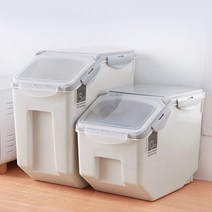 모던 쌀 보관 통(10/15kg) 함 쌀통 저장고 잡곡 용기, 그레이15kg