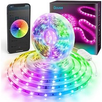 스마트 홈 기기 기기 govee led 스트립 조명 alexa 및 google 어시스턴트와 함께 작동하는 16.4ft wifi led 조명 스트립 침실 주방 TV 파티를 위한, 65.6피트