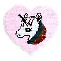 하트 유니콘 반전 스팽글 와펜 SPYW-107