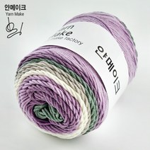 얀메이크 무지개면 100g 뜨개실 레인보우, M34. 라벤더민트, 1개