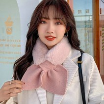 오필리아 인조털 페이크 밍크퍼 쁘띠 머플러 털목도리 겨울 니트 귀여운 넥워머 리본 에코퍼 짧은 목도리