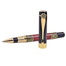 사무실 비즈니스 서명 학교 학생 선물에 대 한 중국 고전 롤러 공 펜 우아한 황금 금속 볼펜, 하나, 골드 & 블랙 & 레드