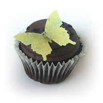 Yellow Green Wafer Paper Butterflies 1.75 Inch for Decorating Desserts Cupcakes Wedding Cakes Pack o, 1