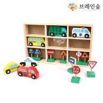 [브레인숲] 원목자동차 + 도로표지판, 최군샵 1