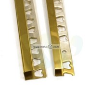 위라이즈 재료분리대 타일마감 금색 바닥재료분리대 타일마감몰딩, 10X10, 1개