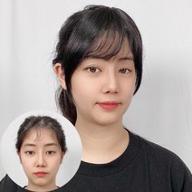 에이플랫 앞머리가발 여자정수리가발 두피일체형 100% 인모 부분형 3컬러 AF003, 자연블랙