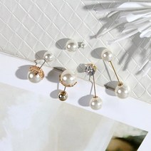 스타일 패션 포인트 진주 뱃지 고정 금속 브로치 핀