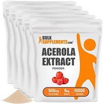 bulksupplements.com 아세로라 체리 추출물(25 비타민 c) - 비타민 c 분말 - 아세로라 체리 분말 - 천연 비타민 c 보충제 - 식물성 비타민 c - -, 5kg(11파운드)