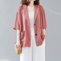 여성 봄 여름 반팔 결혼식 돌 잔치 복장 하객 룩 정장 자켓 루즈핏 옷 간절기 아우터 오피스 여행 박스핏