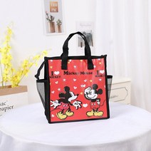 귀여운 캐릭터 도시락 가방 피크닉백 시나모롤 쿠로미 지퍼 보온보냉가방 도시락가방 물통 수납, Mickey 30