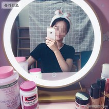 탁상용 거울 1204# 빅 스탠드 보광 화장대 뷰티 미러 밴드 전구 다소미얼 Z, 40cm 화이트 [LED 플러그+3단 조광]