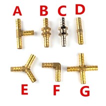 파이프 부속품 자재 용품 황동 미늘 파이프 피팅 2 3 4 웨이 커넥터 4mm 5mm 6mm 8mm 10mm 12mm 16mm 19mm 호스 구리 파고다 워터 튜브 피팅, E-Y 유형, 미늘 5mm