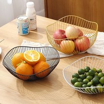 북유럽 스타일 철예 과일 바구니 프릴 철선 불규칙 과일 접시 간식 철예 과일 바구니, 연잎 금 큰 경 사진 가장자리, 1개