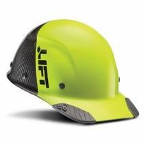 LIFT Safety DAX Fifty 50 탄소 섬유 캡 스타일 안전모 ANSI 준수 6포인트 업그레이드 서스펜션 트리플 강화 크라운 클래스 C (하이 비즈 옐로우 - 섬유), Hi Viz Yellow - Carbon Fiber