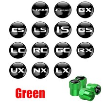 렉서스 CT200h F 스포츠 ES 용 자동차 밸브 캡 금속 합금 로드 산악자전거 타이어 먼지 보호 커버 액세서, 04 green_12 For UX