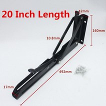 2 pcs 8 20 인치 검은 색 삼각형 접는 앵글 브래킷 조정 가능한 벽 마운트 내구성 베어링 선반 브래킷 diy 홈 테이블 벤치, 20인치 길이