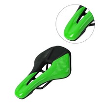 도로 자전거 안장 안장 좌석 중공 디자인 통기성 PU 가죽 표면 실리카 채워진 젤 쿠션 좌석 도로 사이클링 액세서리, 블랙 그린