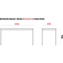카이젠스 데스커 DSAD214 베이직 책상(BASIC DESK) 1400*600 맞춤제작 가죽매트 DSK-13, 클래식블랙