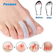 Pexmen 2 개/짝 젤 발가락 분리기 Bunion 통증 완화 발가락 스페이서 교정기 Corns Blisters 및 Hammertoes 방지, S-for pinky toe, 03 S-for pinky toe