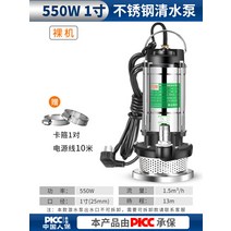 수영장 물빼기 풀장 양수기 농업 농사 워터 펌프 양수, 550W1인치10m케이블-베어