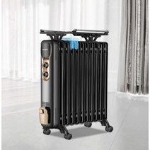 소형 전기 라지에타 방열기 욕실 가정용 라지히터, 1014m2 지능형 항온 1500W 검정9줄