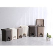 스트로 페달 휴지통 욕실 사각 라탄, 스트로페달휴지통대(베이지)