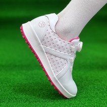 아놀드파마 소가죽 여자 스파이크리스 보아 다이얼 골프화 핑크 오렌지 스니커즈 연습용 필드용 수제 골프 운동화