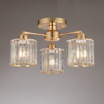 LED 시크 3등 직부 원형 식탁등 거실등 포인트등 글라스 크리스탈 갓등 인테리어 조명