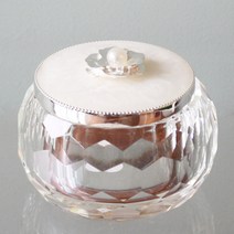 하얀꽃 유리 보석함-중 인테리어 소품, 단품, 단품