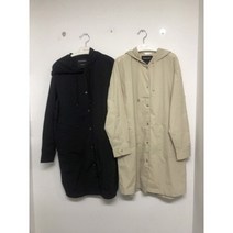 인터크루(INTERCREW) 루즈핏 스판짱짱 여성 홑겹 후드 롱 야상 로브 점퍼 대박세일