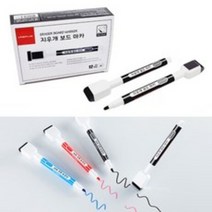 더이안 라인플러스 지우개 보드 마카 자석 화이트보드 마카펜, 흑색(검정)×12개입