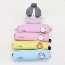 몰랑 미니 사각 펜슬케이스 1p 랜덤 몰랑이 봉제필통 캐릭터 필통파우치 펜슬케이스 캐릭터 선물 입학 필기구, 코랄