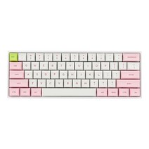 커스텀 키보드 저소음 텐키리스 게이밍 미니 epomaker sk61 61 키 핫 스왑, 옵티컬 옐로우, 핑크 화이트