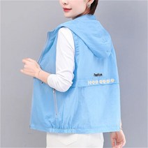 가은무역 MJ071411 여름신상 여자 여성 패션 캐주얼룩 여성 조끼 베스트 점퍼 민소매 후드자켓 빅사이즈