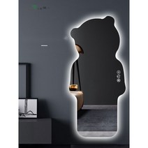 전신거울 곰돌이 특이한 피팅룸 LED 조명 드레스룸 대형 벽걸이 이동식거울 스마트 매장, 완제품, 안전포장, 40x90cm듀얼스위치3색전환센서