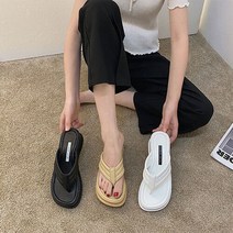 홍공장 여성 웨지힐 쪼리 슬리퍼