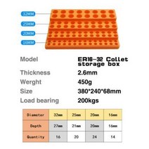 밀링 머신 MCT 1pc ER11 스프링 콜릿 보관 상자 Er 콜레트 하드 플라스틱 마감 CNC 가공 Ce 밀링 머신, [02] ER1632