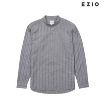 이지오 린넨 헨리넥 스트라이프 셔츠 그레이 A3SCB22