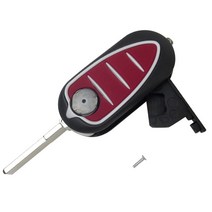Okeytech 3 bt 플립 접이식 원격 제어 자동차 키 쉘 케이스 커버 alfa romeo mito giulietta 159 gta key fob red sip22 blade, 버튼 3개