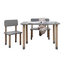 친환경 어린이 책상 공부 6세 5살 두돌아기책상 키즈, 흰색 x 1인용 의자