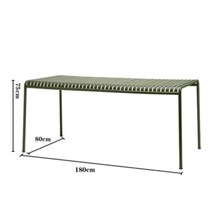 야외 모던 테이블 까페 옥외 6인용 테라스 야외용 10인용 철제 벤치 철제 파라솔 가구 라탄 티 테라스 정원 피크닉 벤치 공원 조경, 테이블 180 x 70 x 75