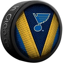 Inglasco Sher-Wood Stitch Logo Souvenir Hockey Puck - Blues null, 1