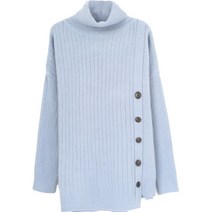 시밀러룩 커플 웨딩촬영커플룩 소녀 솔리드 컬러 터틀넥 니트 스웨터 여성 사이드 분할 느슨한 느슨한 스웨터 스웨터 게으른 바람 풀오버 여성 봄