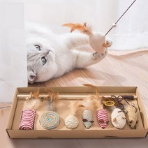 발라당 고양이 깃털 낚시대 이갈이 장난감 7종세트.발라당, 상세설명 참조